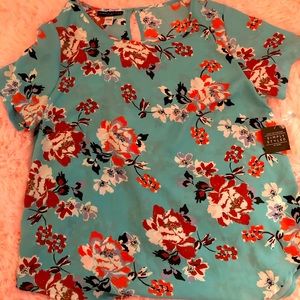 Teal Floral Blouse